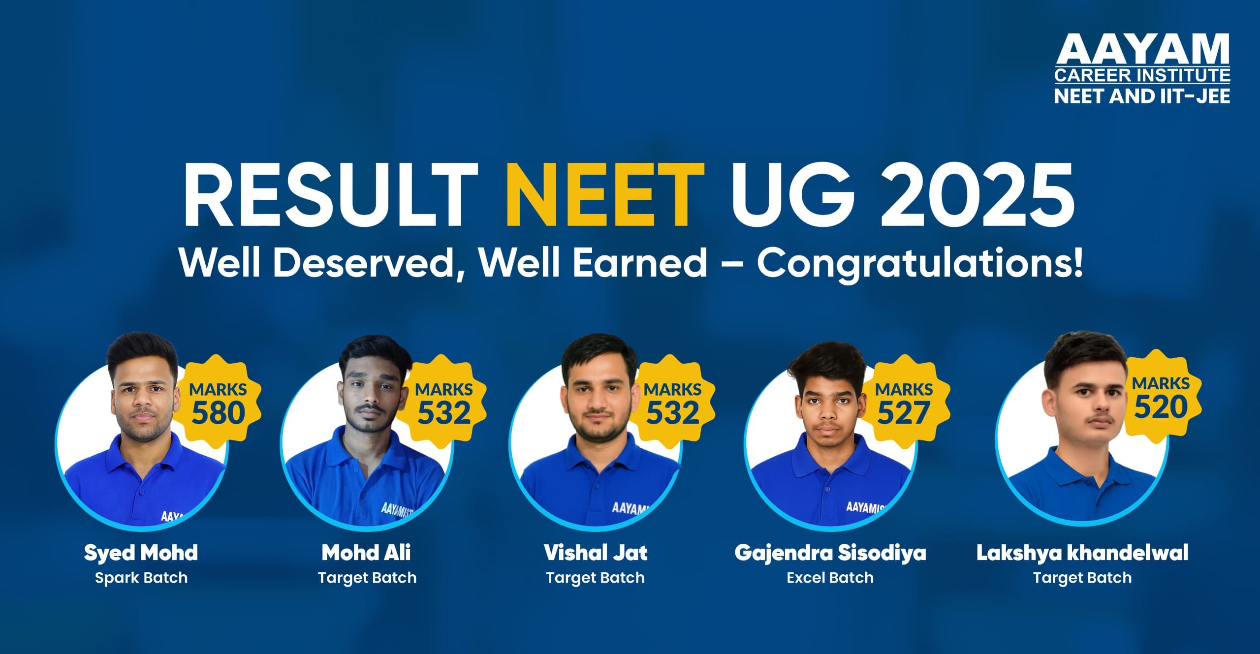 Aayam Career Institute banner for NEET coaching in Indore and JEE coaching in Indore 4