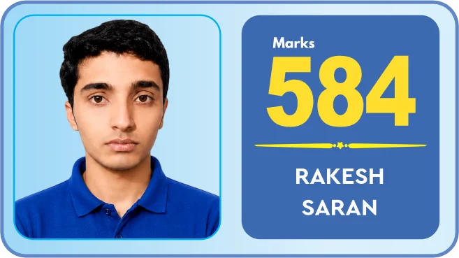 Rakesh Saran scored 584 marks in NEET 2026 at Aayam Career Institute, Indore