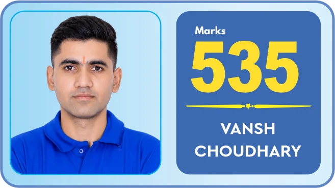 Vansh Choudhary scored 535 marks in NEET 2026 at Aayam Career Institute, Indore