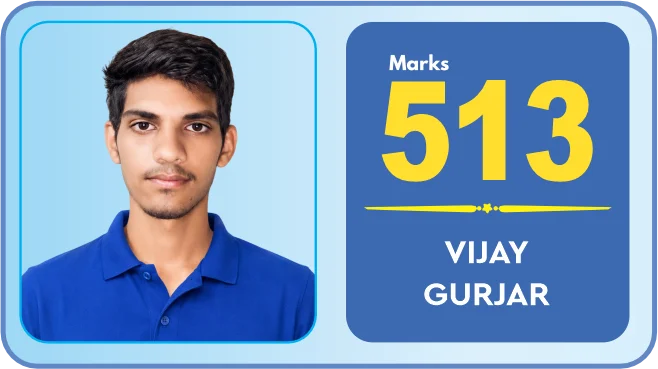 Vijay Gurjar scored 513 marks in NEET 2026 at Aayam Career Institute, Indore