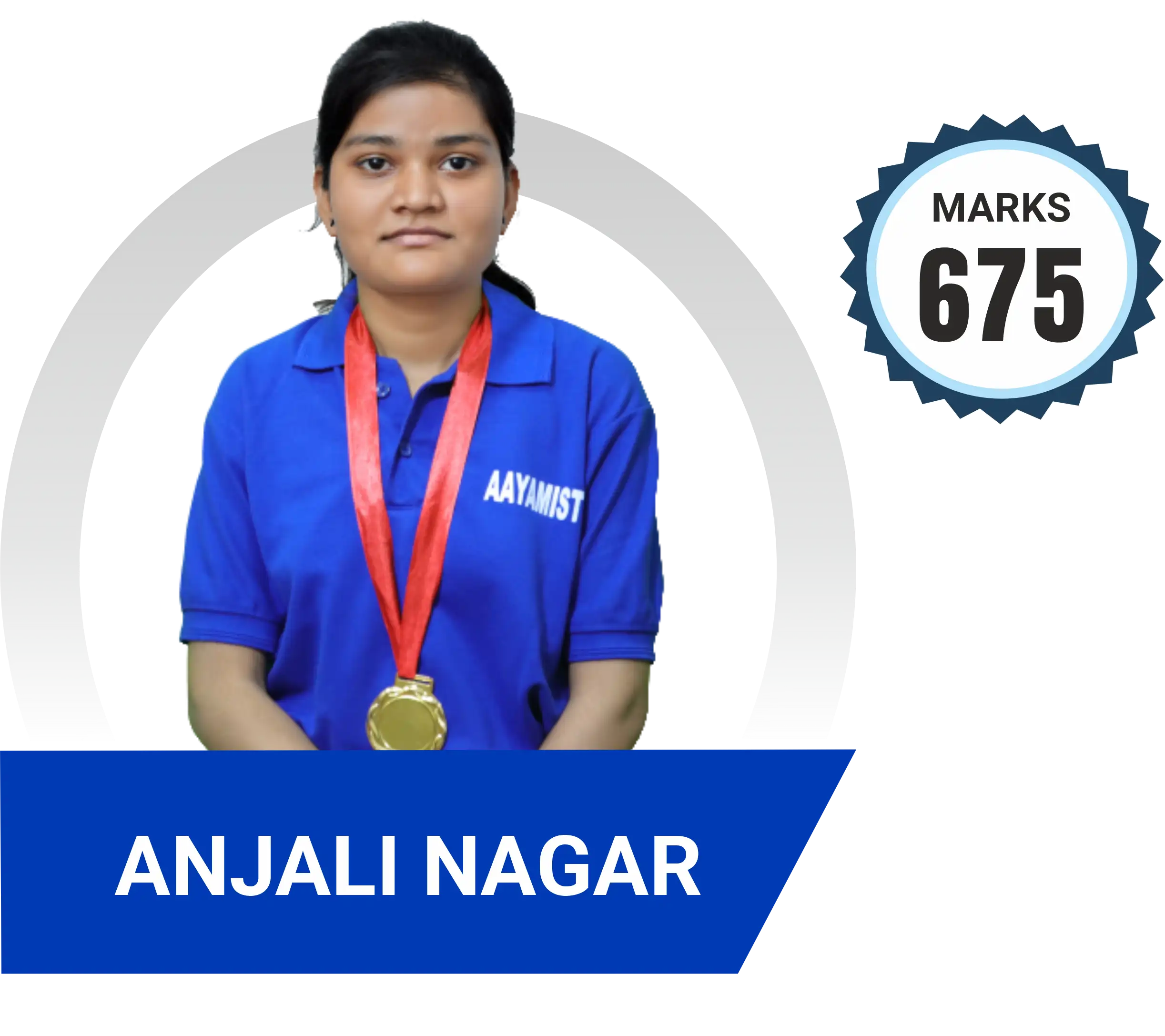 Anjali Nagar scored 675 marks in NEET 2024 at Aayam Career Institute, Indore