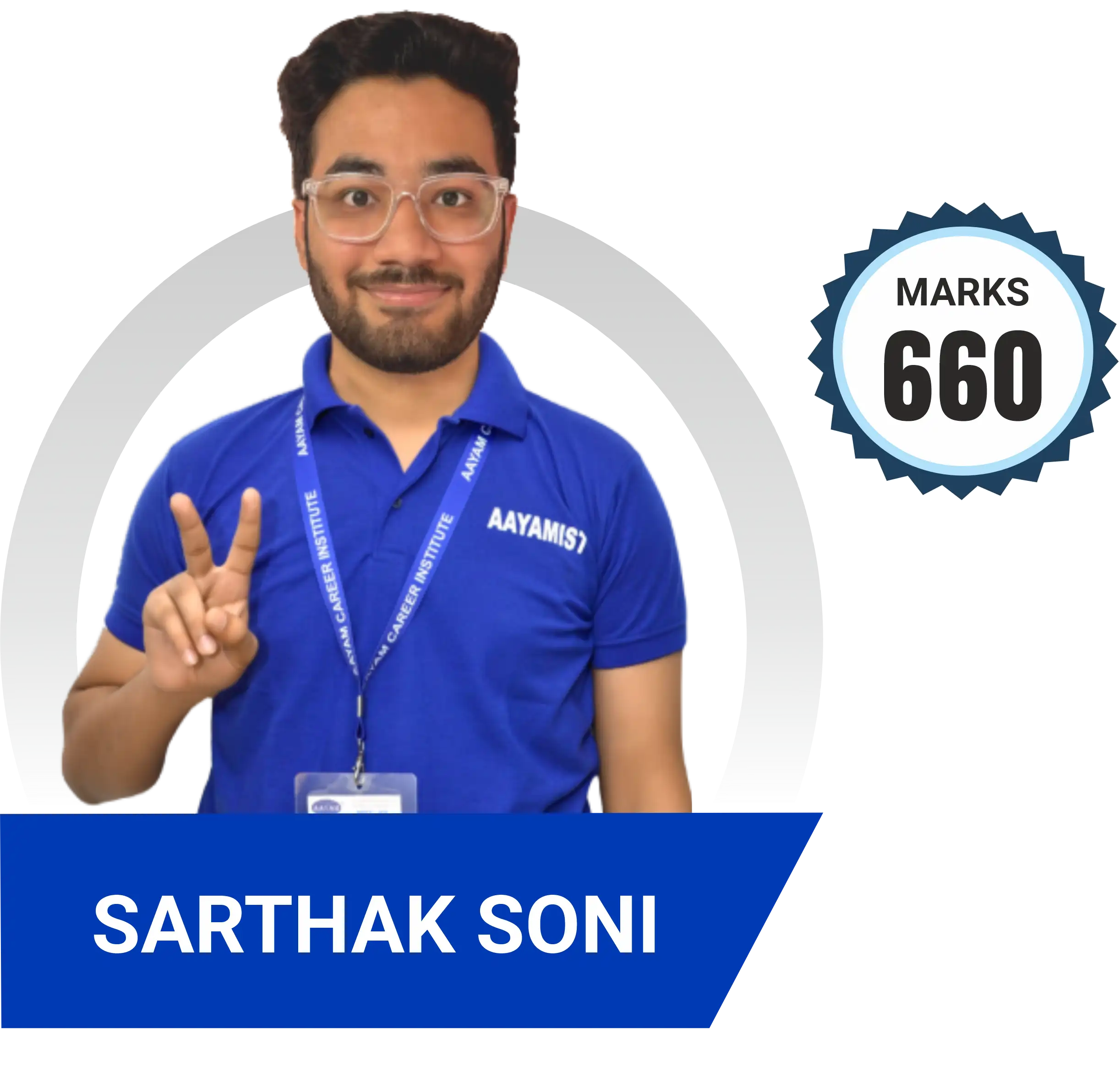 Sarthak Soni scored 660 marks in NEET 2024 at Aayam Career Institute, Indore