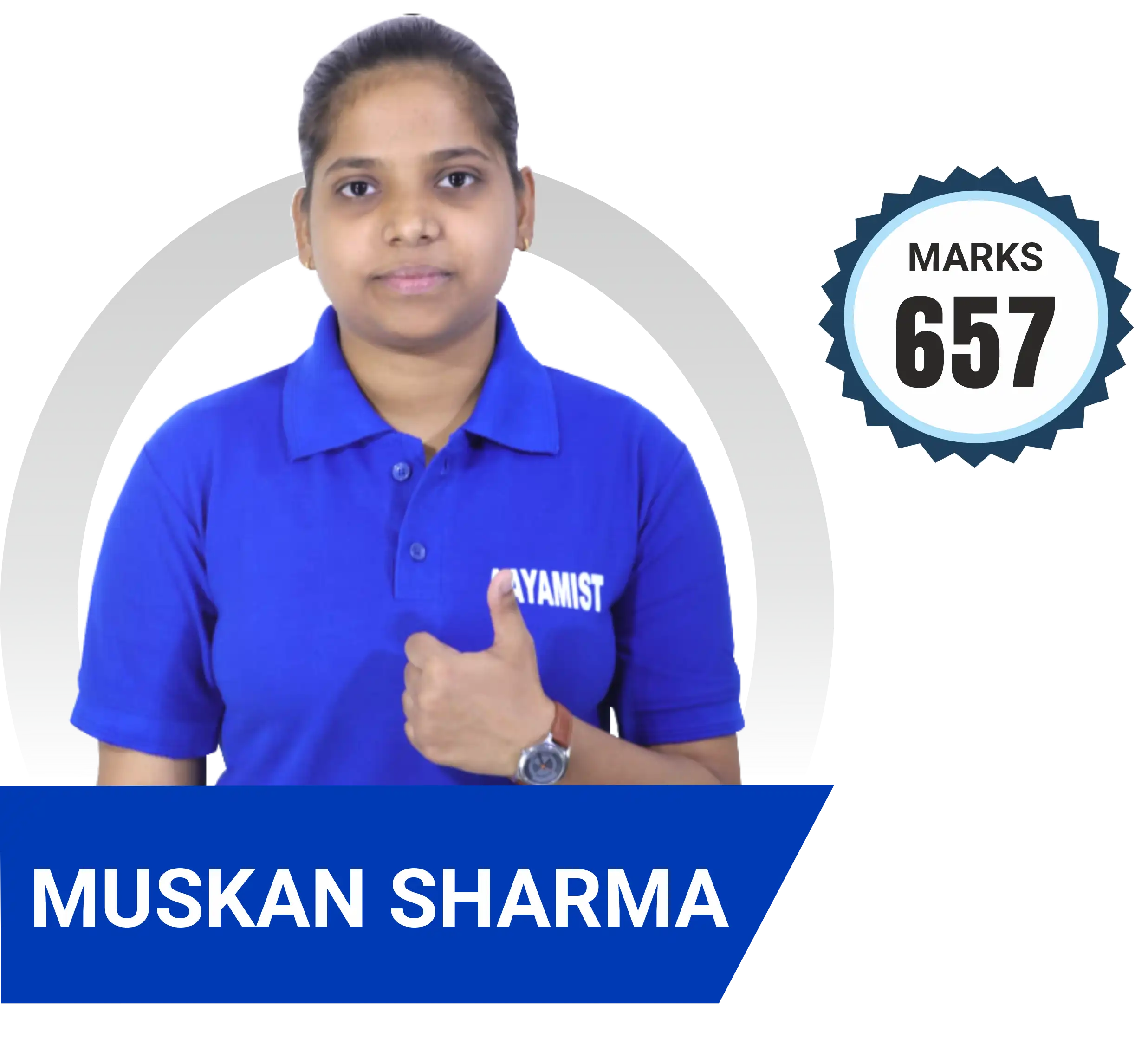 Muskan Sharma scored 657 marks in NEET 2024 at Aayam Career Institute, Indore